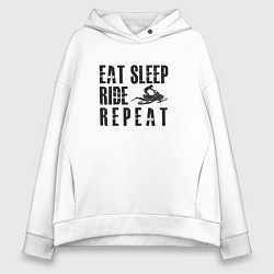 Женское худи оверсайз Eat, sleep, ride, repeat