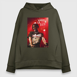 Толстовка оверсайз женская PLAYBOI CARTI WLR, цвет: хаки