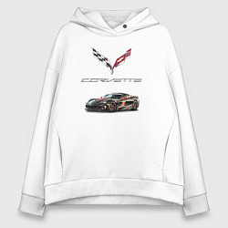 Женское худи оверсайз Chevrolet Corvette - Motorsport racing team