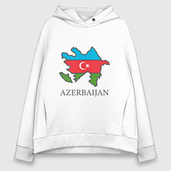Толстовка оверсайз женская Map Azerbaijan, цвет: белый