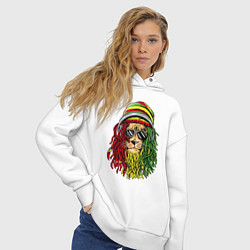 Толстовка оверсайз женская Rasta lioN, цвет: белый — фото 2