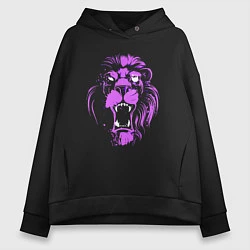Толстовка оверсайз женская Neon vanguard lion, цвет: черный