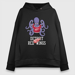 Женское худи оверсайз Detroit Red Wings, Детройт Ред Уингз Маскот