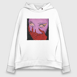 Толстовка оверсайз женская Shut up and behave обложка, цвет: белый