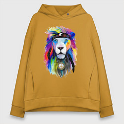 Толстовка оверсайз женская Color lion! Neon!, цвет: горчичный