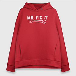 Толстовка оверсайз женская Mr FIX IT, цвет: красный