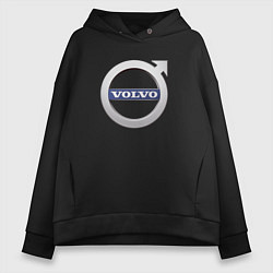 Толстовка оверсайз женская VOLVO лого, цвет: черный