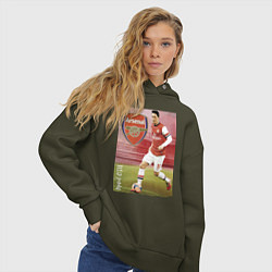 Толстовка оверсайз женская Arsenal, Mesut Ozil, цвет: хаки — фото 2