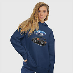 Толстовка оверсайз женская Ford Performance Motorsport, цвет: тёмно-синий — фото 2