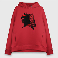 Толстовка оверсайз женская Batman Hero silhouette, цвет: красный