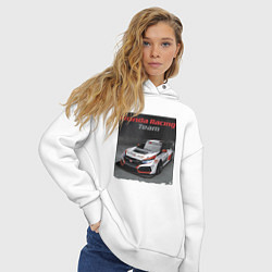 Толстовка оверсайз женская Honda Motorsport Racing Team, цвет: белый — фото 2