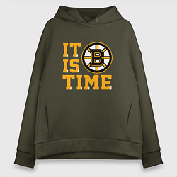 Женское худи оверсайз It Is Boston Bruins Time, Бостон Брюинз