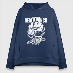 Толстовка оверсайз женская Five Finger Death Punch Groove metal, цвет: тёмно-синий