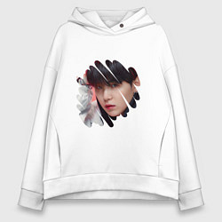 Толстовка оверсайз женская Agust D SUGA BTS, цвет: белый