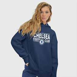 Толстовка оверсайз женская Chelsea Football Club Челси, цвет: тёмно-синий — фото 2