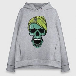 Толстовка оверсайз женская New York Yankees Cool skull, цвет: меланж