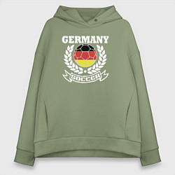 Толстовка оверсайз женская Футбол Германия, цвет: авокадо