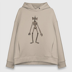 Толстовка оверсайз женская Сиреноголовый Reloaded, цвет: миндальный