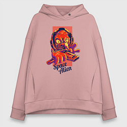 Женское худи оверсайз Пришелец с бластером