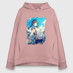 Толстовка оверсайз женская Добрая Хина, цвет: пыльно-розовый