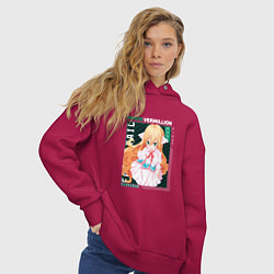 Толстовка оверсайз женская Fairy Tail, Мавис Вермиллион, цвет: маджента — фото 2