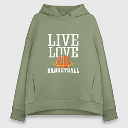 Женское худи оверсайз Live Love - Basketball