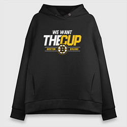 Толстовка оверсайз женская Boston Bruins we want the cup, цвет: черный