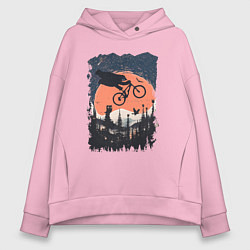 Толстовка оверсайз женская Лунный Медведь Райдер, цвет: светло-розовый