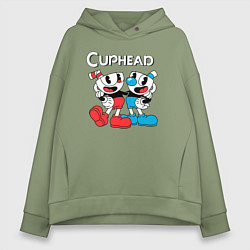 Женское худи оверсайз Cuphead Чашечки