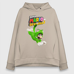 Женское худи оверсайз Luigi cat Super Mario 3D World Nintendo