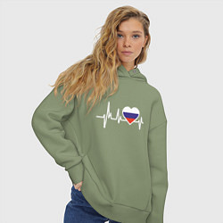 Толстовка оверсайз женская Пульс России, цвет: авокадо — фото 2