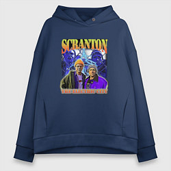Толстовка оверсайз женская Scranton electric city, цвет: тёмно-синий