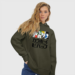 Толстовка оверсайз женская Ковбойский Бибоп Cowboy Bebop, цвет: хаки — фото 2