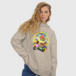 Толстовка оверсайз женская Mario Party Team of heroes, цвет: миндальный — фото 2
