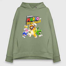 Толстовка оверсайз женская Super Mario 3D World Nintendo Team of heroes, цвет: авокадо