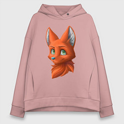 Толстовка оверсайз женская Милая лисичка Cute fox, цвет: пыльно-розовый