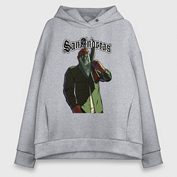 Толстовка оверсайз женская GTA Orange gangster, цвет: меланж