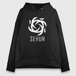 Толстовка оверсайз женская Exo SEHUN, цвет: черный