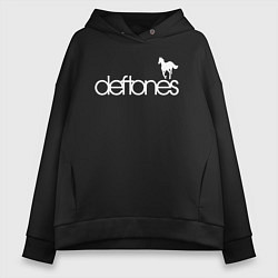 Толстовка оверсайз женская Deftones лошадь, цвет: черный