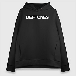 Толстовка оверсайз женская Deftones hard rock, цвет: черный