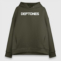 Толстовка оверсайз женская Deftones hard rock, цвет: хаки