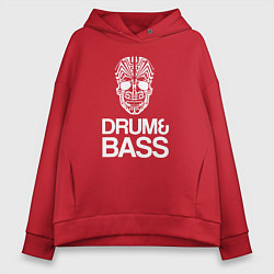 Толстовка оверсайз женская Drum and bass mix, цвет: красный