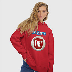 Толстовка оверсайз женская FIAT 8, цвет: красный — фото 2