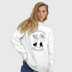Толстовка оверсайз женская МЫШИ УЗУЙ ТЕНГЕНА МЫЩЦЫ МЫЩЦЫ, цвет: белый — фото 2