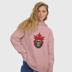 Толстовка оверсайз женская Canada Skull, цвет: пыльно-розовый — фото 2