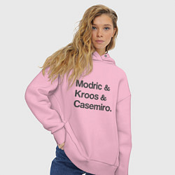 Толстовка оверсайз женская Modric, Kroos, Casemiro, цвет: светло-розовый — фото 2