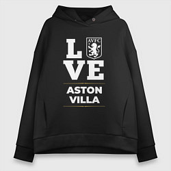 Толстовка оверсайз женская Aston Villa Love Classic, цвет: черный