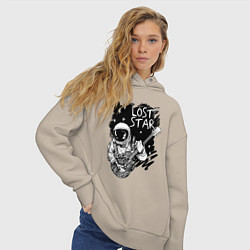 Толстовка оверсайз женская Lost stars Space music, цвет: миндальный — фото 2