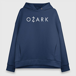 Женское худи оверсайз Ozark white logo