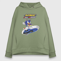 Женское худи оверсайз Sonic Free Riders Hedgehog Racer